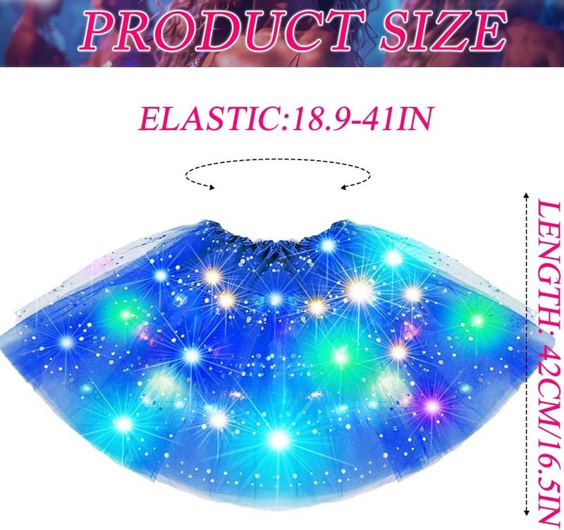 Nicute Light Up Tutu Led Layered Tulle Tutus Skirt for Women - Image 5